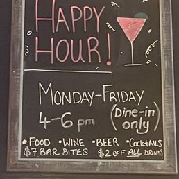 Happy hour sign