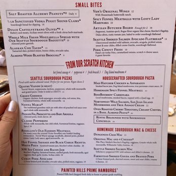 Von's 1000Spirits - Food Menu - New American Near Me - Seattle, Washington