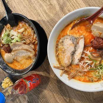 Umami Ramen - Black bowl is the spicy miso with pork. - Ramen Near Me - Folsom, California Umami Ramen - Black bowl is the spicy miso with pork. - Ramen Near Me - Folsom, California
