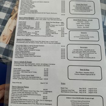 Sara's Kitchen - Lunch Menu - American Near Me - Santa Clara, California