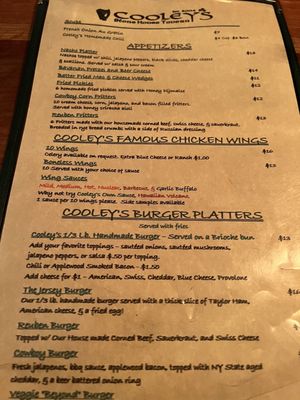 Menu photo 1 Cooley's Stone House Tavern Cooperstown, NY Menu photo 1 Cooley's Stone House Tavern Cooperstown, NY