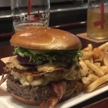 The Tap - Mac 'n Beer Cheese Burger - Breweries Near Me - Indianapolis, Indiana