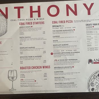 Anthony's Coal Fired Pizza & Wings - Menu Drinks side - Pizza Near Me - Tampa, Florida