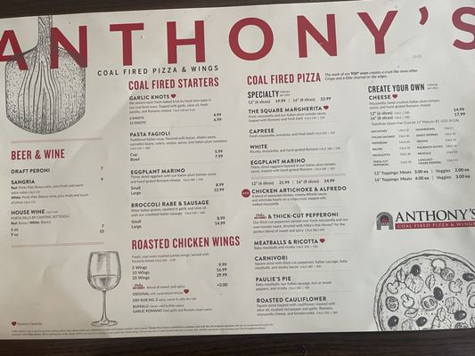 Menu photo 4 Anthony's Coal Fired Pizza & Wings Tampa, FL
