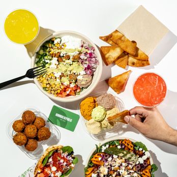 Hummus Republic - Fresh Mediterranean catering selection with proteins, hummus, salads, and wraps - Mediterranean Near Me - Houston, Texas
