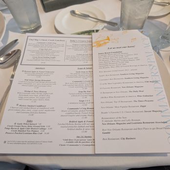 Commander's Palace - Menu - Cajun/Creole Near Me - New Orleans, Louisiana Commander's Palace - Menu - Cajun/Creole Near Me - New Orleans, Louisiana