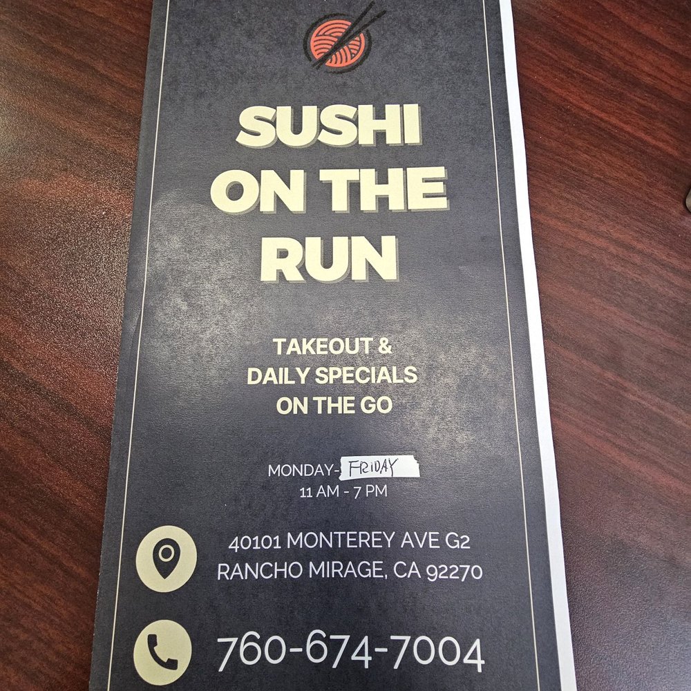 Sushi on the Run - Menu/Phone # - Korean Near Me - Rancho Mirage, California Sushi on the Run - Menu/Phone # - Korean Near Me - Rancho Mirage, California