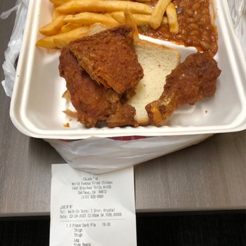 Gus’s World Famous Fried Chicken - 3 Piece Dark Plate Where's the 3rd piece? - Southern Near Me - Oakland, California Gus’s World Famous Fried Chicken - 3 Piece Dark Plate Where's the 3rd piece? - Southern Near Me - Oakland, California
