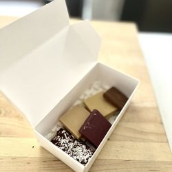 Cacao Laboratory - Pocket Squares: (All Vegan- Made W/ Cashews) Banana/Pineapple/Cardamom Rose