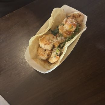 The Exchange Hall - Garlic Shrimp Taco from Dock Local - Food Court Near Me - Dallas, Texas