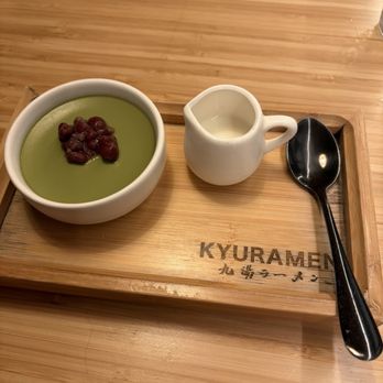 Kyuramen - Downtown Chicago - Matcha Pudding w/ red bean - Japanese Curry Near Me - Chicago, Illinois