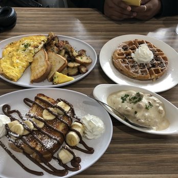 @ The Diner - Nutella and banana stuffed fresh toast Sausage and pepper omelette Biscuits and gravy Chocolate waffle - Breakfast & Brunch Near Me - Orlando, Florida @ The Diner - Nutella and banana stuffed fresh toast Sausage and pepper omelette Biscuits and gravy Chocolate waffle - Breakfast & Brunch Near Me - Orlando, Florida