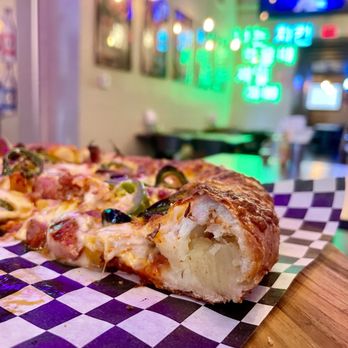 K-Chicken & Beer - Honey Kimchi Pizza (12 Inch). Sweet potatoes stuffed in a cheesy crust - just amazing. - Korean Near Me - Monrovia, California