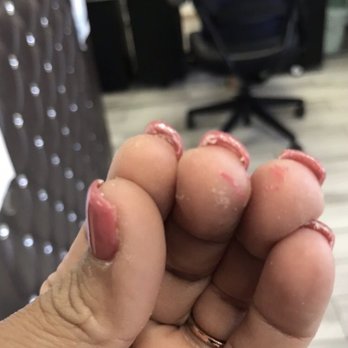 Diva's Nails - Short nails with acrylic residue underneath costs $50.00!!!! - Nail Salons Near Me - Burbank, California