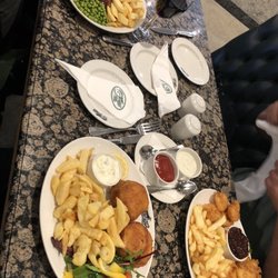 Trenchers - Butchers Steak Pie, Trenchers Fishcakes, Battered King Prawns with Cod / Haddock Bites.