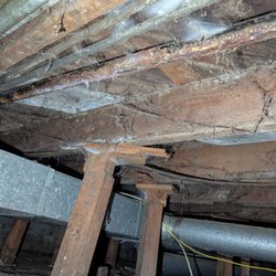 Faber Home Inspection - Supply line to kitchen (see at the top)that is clearly rotten on the top and now it is a trough not a pipe. Inspector missed this...HOW??