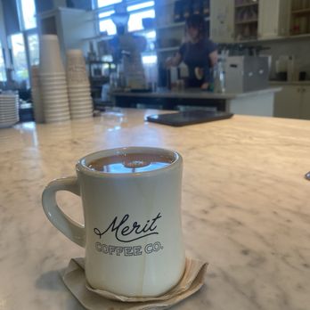 Merit Coffee - House coffee was bitter youre better getting a pour over or unfiltered coffee - Coffee & Tea Near Me - San Antonio, Texas