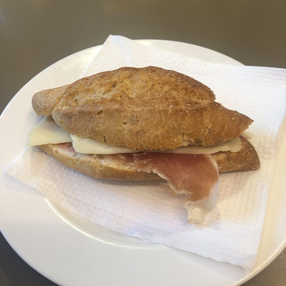 MABI - Chapati with ham and cheese.   Good size breakfast sandwich - Tapas Bars Near Me - Barcelona, B