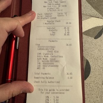 Highball Times Square - Tip added to the tab, hidden between the cost of the meal and the tax. Then asking for an additional tip at the bottom - Wine Bars Near Me - New York City, New York Highball Times Square - Tip added to the tab, hidden between the cost of the meal and the tax. Then asking for an additional tip at the bottom - Wine Bars Near Me - New York City, New York