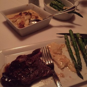 Ciera Steak + Chophouse - New York Strip, scalloped potatoes, asparagus - Steakhouses Near Me - Stateline, Nevada