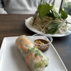 Teabreak Pho & Boba Sterling - Ordered pho combo with summer roll and soda: first Shrimp summer rolls with dipping sauce. It was delicious!!!