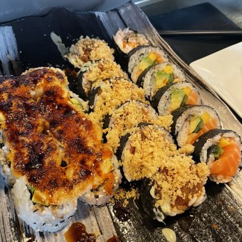 Blue Buddha Sushi Lounge - Chef's choice of 3 rolls. We were NOT disappointed. - Sushi Bars Near Me - Big Sky, Montana Blue Buddha Sushi Lounge - Chef's choice of 3 rolls. We were NOT disappointed. - Sushi Bars Near Me - Big Sky, Montana