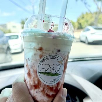 2Ơi - Drink so good it will make you drink and drive and take a picture before you finish it. Strawberry Crunch was delightful. - Vietnamese Near Me - San Leandro, California