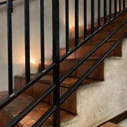 Flor De Maiz - Romantic lit candles along steps
