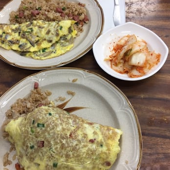 Waipahu Cafe - Fried rice omelet and mushroom omelet with fried rice. - Diners Near Me - Waipahu, Hawaii Waipahu Cafe - Fried rice omelet and mushroom omelet with fried rice. - Diners Near Me - Waipahu, Hawaii