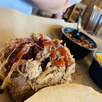 Mission BBQ - Pulled pork sandwich XXL combo with Mac & cheese and baked beans $11.94 - Barbeque Near Me - Jacksonville, Florida Mission BBQ - Pulled pork sandwich XXL combo with Mac & cheese and baked beans $11.94 - Barbeque Near Me - Jacksonville, Florida