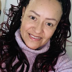 Olga Hair Braids - This time I went with a burgundy and black color, mid braid, to show the bottom curl.