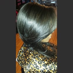 Relaxer and curl. No weave