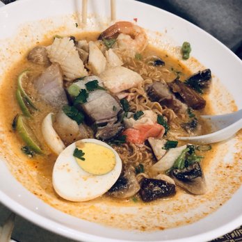 Thai Mango - Bangkok Style Mama Ramen Noodles (has boiled egg, veggies, & seafood) - Thai Near Me - Sacramento, California Thai Mango - Bangkok Style Mama Ramen Noodles (has boiled egg, veggies, & seafood) - Thai Near Me - Sacramento, California