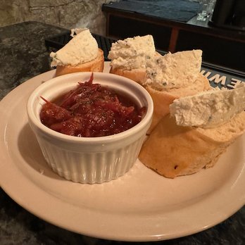 The Woods House Historic Pub - Goat Cheese Toast (w/ tomato jam) - Pubs Near Me - Pittsburgh, Pennsylvania The Woods House Historic Pub - Goat Cheese Toast (w/ tomato jam) - Pubs Near Me - Pittsburgh, Pennsylvania