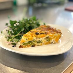 Sweet Willow Herbals & Cafe - Sweet Potato, Asparagus, Sun-Dried Tomato, & Goat Cheese Quiche