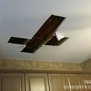 TEG - Damage on ceiling from pinholes on copper water lines . - Plumbing Near Me TEG - Damage on ceiling from pinholes on copper water lines . - Plumbing Near Me