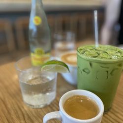 Picnik - Burnet Road - Espresso Matcha Latte (ML) and Topo Chico