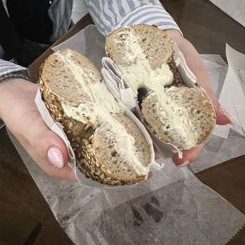 Bagel Guild - Everything bagel with cream cheese - Bagels Near Me - Boston, Massachusetts