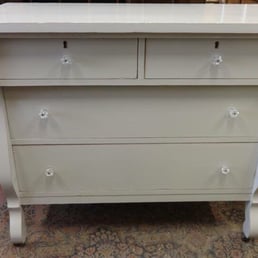 Our nursery changing table. Painted "Light French Grey" by Sherwin Williams. I'm so happy with Fred's work.