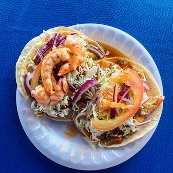 Mariscos Baja Mar - two tacos on a paper plate - Seafood Near Me - Tucson, Arizona Mariscos Baja Mar - two tacos on a paper plate - Seafood Near Me - Tucson, Arizona