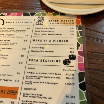 Paloma Suerte - menus - Mexican Near Me - Fort Worth, Texas Paloma Suerte - menus - Mexican Near Me - Fort Worth, Texas