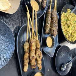 Beef, chicken, lamb satay Beef, chicken, lamb satay