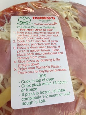 Menu photo 7 Romeo's Pizza and Sandwich Shop Madera, CA Menu photo 7 Romeo's Pizza and Sandwich Shop Madera, CA