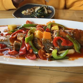 MPM Tiki Bar - Whole branzino in Thai sweet chili sauce - Asian Fusion Near Me - Glen Allen, Virginia MPM Tiki Bar - Whole branzino in Thai sweet chili sauce - Asian Fusion Near Me - Glen Allen, Virginia