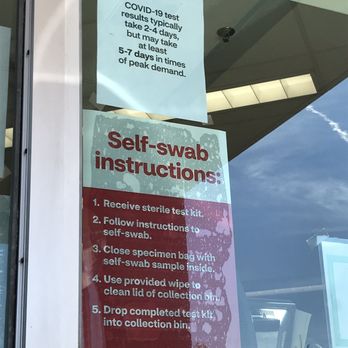 CVS Pharmacy - Self-swab instructions on drive through window - Drugstores Near Me - Noblesville, Indiana