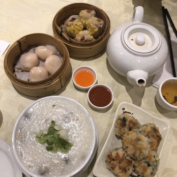Dim Sum King - ha gow, shumai, fried shrimp dumpings with chives and pork porridge - Dim Sum Near Me - Toronto, Ontario