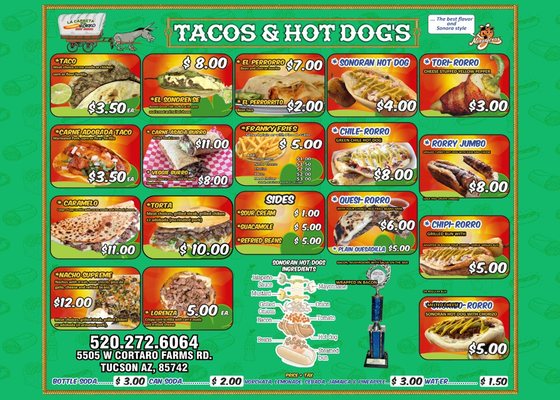 Menu photo 2 La Carreta del Rorro Tucson, AZ Menu photo 2 La Carreta del Rorro Tucson, AZ