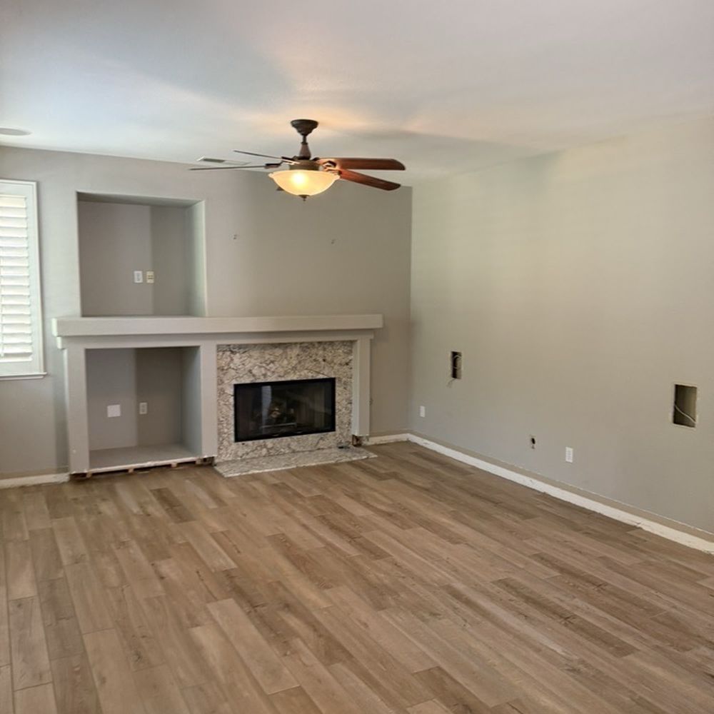 Next Level Custom Woodworking - BEFORE: Family room mantel and entertainment wall - Carpenters Near Me Next Level Custom Woodworking - BEFORE: Family room mantel and entertainment wall - Carpenters Near Me