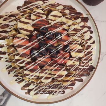 Kaffeinated Crepes & Coffee - Mixed Fruit Waffle - Creperies Near Me - San Antonio, Texas Kaffeinated Crepes & Coffee - Mixed Fruit Waffle - Creperies Near Me - San Antonio, Texas