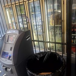 Drinks and ATM machine.